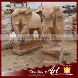 Outdoor Red Marble Elephant Animal Sculpture thumbnail-1