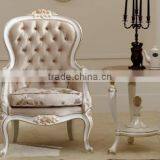 French Rose Carving Fabric Leisure Chair thumbnail-1