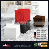 Colorful Faux Leather Folding Storage Ottoman thumbnail-1