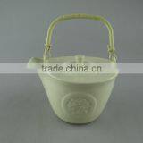 Cream Ceramic Tea Pot With Cheap Price in Stocked thumbnail-1