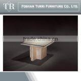 Modern Nature Travertine Marble Living Room Side Table With Glass Top thumbnail-1