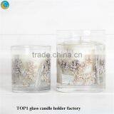 Mason Jar Design Medium Jar Glass Candlestick Holders