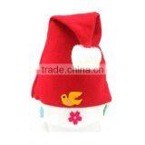 China no Sew Applique Deer Pigeon Squirrel Polyester Xmas Cap Fabric Christmas Hat Ideas With Pompon for Holiday Gifts thumbnail-2