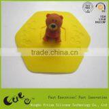 3d Cute Bear Silicone Cup Lid With Custom Printing