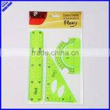 New Designer 3pcs Clear PVC Flexible School Math Set thumbnail-1