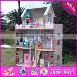 2017 New Products Lovely Children Wooden Large Dolls House W06A037 thumbnail-4