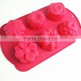 11031 Six Flower Shaped Promotional Gift Silicone Cake Mold thumbnail-3