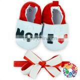 2016 Beautiful Royal Blue Boy Shoes Set With Headband Super Man Symbol Children Shoes For Boy Baby Crib Shoes Wholesale thumbnail-3