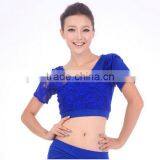 Cheap Short Sleeve Lace Crop Top for Dance JYS67 thumbnail-6