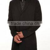 2014 Hidden Button High Fashion Classical Design Black Lapel Slim Fit Mens Cashmere Men Coat thumbnail-1