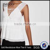 MGOO Elegant Clothing Good Quality Ladies Chiffon Tops Sleeveless Womens Crop Tops thumbnail-1