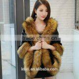 Super quality autumn and winter women's luxury faux mink fur coat fur shawl faux fox fur medium-long cloak thicken warm big pas