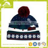 Knit Reflective Wholesale Winter Hats Faux Fur Pom Poms thumbnail-1