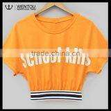 New Fashion Orange Bat Sleeve Printed Ladies T Shirt thumbnail-3