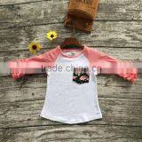 Free Shipping Girls Clothes O-neck Baby Girls Kids Icing Ruffle Raglan Tops Shirts Girls Casual Tops Fall Autumn Top T-shirt thumbnail-3