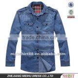 Latest Man's 100% Cotton Denim Cowboy Long Sleeve Casual Shirt thumbnail-1