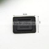 Black PU Leather Sew on Patches Labels With Matt Black Metal Plates Manhood Clothing Label for Jeans/jacket PLB-003 thumbnail-1