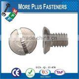 Made in Taiwan Slotted Crossed Hexagon Socket Drive Undercut Flat Head or Button Head Zinc Finish Steel Machine Screw thumbnail-5