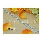 Flatback Shining Pearl Beaded Beaded Bridal Trim , Rhinestone Ribbon