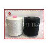 Raw White Dyed Polyester Core Spun Thread , Bright Color Polyester Weaving Yarn