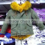 Parka Kids Wear 2015 Coat Jackets For Children Clothing Factory Girls' Faux Fur-Lined Army Coat Kid Clothes Fur Coat thumbnail-2