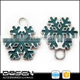 Christmas Decorative Newest Green Snowflakes Wholesale Private Zipper Puller Nickel Free Desinger Brand Zipper Slider Pendant