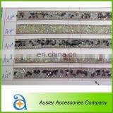Wholesale High Quality Shoe Hot Fix Rhinestone Gold Trim thumbnail-5