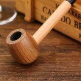 140mm Length Wooden Resin Short Tobacco Pipe With Popeye Solid Wood Head for Smoking thumbnail-3