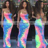 LAITE D2078 New Arrivals Best Sellers Women Tie Dye Casual Dresses Ladies Backless Sexy Dresses Women Summer Tie Dye Dresses thumbnail-2