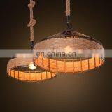 Popular Industrial Fancy Hemp Rope Lamp Edison Pendant Light thumbnail-5