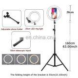 Customed Logo Wholesale 10 Inch Live Video Shoot Broadcast Photograph Beauty Led Selfie Ring Light With Tripod thumbnail-5