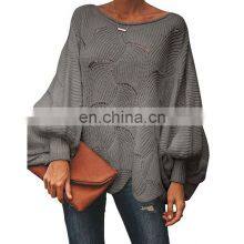 Оптовая продажа индивидуально изготовленных женских свитеров. Простой стиль и комфорт. Просторные, однотонные, крупного размера, с вырезным узором, модные thumbnail-1
