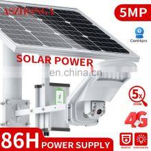 HD 5MP 5X ZOOM Security IP Camera Floodlight 3G 4G SIM Card Outdoor PTZ CCTV Surveillance Cam 60W 30AH Battery Solar Panel CamHi thumbnail-2