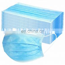 Wholesale factory 3ply non-woven disposable medical face mask with earloop blue
