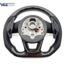For Audi A4 B9 Heated Carbon Fiber Perforated Black Stitching Steering Wheel With S /RS Logo Accessories thumbnail-3