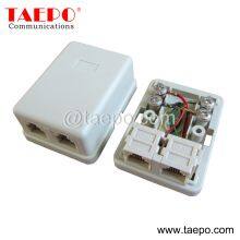 Sample Free 2 Port CAT3 6P4C Telephone Jack Wire Connection Box From China Factory TAEPO