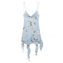 New Women's Fashion Printed Silk Mesh Short Dress With European and American Style thumbnail-1