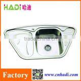 Modern Design Stainless Steel Kitchen Sink With Drainboard HD9550A thumbnail-1