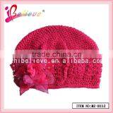 Fashion Baby Hat Wholesale Flower Patterned Knitted Hat for Child thumbnail-1