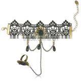 Exquisite Hollow Pendant Lace Bracelet With Fringed Ring For Women thumbnail-2