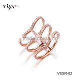 Manufacturers Wholesale 925 Sterling Silver cz Design Ring With PVD Plating thumbnail-3