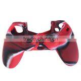 Cool Camouflage Soft Silicone Cover Case Skin For Sony Playstation 4 Dualshock 4 Controller PS4 Console Decals Red