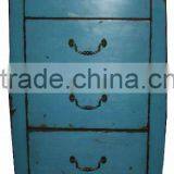 Chinese Antique Tall Blue Five Drawer Cabinet thumbnail-1
