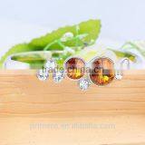 Fashion Silver Plated With Crystal Round Charms Bracelets Bangles Wedding Jewelry thumbnail-3