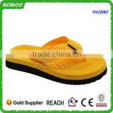 Yellow Flip Flop Slipper Width Cloth Upper High Heel Flip Flop