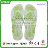 New Design Beautiful Printing Wedge Light Slippers Thick Sole pu Flip Flops for Women