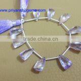 Pink Amethyst 8*15 mm 74 Cts Faceted Elongated Pyramid 5"strand Length Natural Gemstones