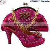 CSB1221 Chowleedee fasion latest fashion woman italy style high heel sandal shoes with matching bag