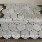 Hexagon Whiten Marble Mosaic, Carrara White Marble Stone Mosaic thumbnail-1