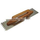 500mm Notched Bricklaying Trowel With Wooden Handle, Stainless Steel Blade thumbnail-2